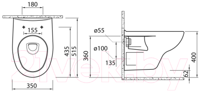 Унитаз подвесной BelBagno Linea BB9363CH