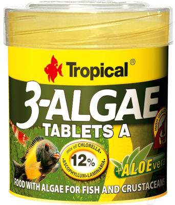 Корм для рыб TROPICAL 3-Algae Tablets A / 20732 (50мл)