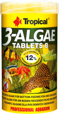 Корм для рыб TROPICAL 3-Algae Tablets B / 20744 (250мл)