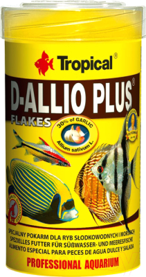 Корм для рыб TROPICAL D-Allio Plus Flakes / 77323 (100мл)