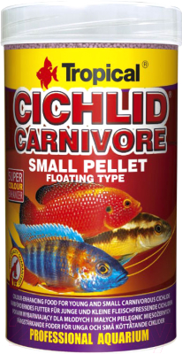 Корм для рыб TROPICAL Cichlid Carnivore Small Pellet / 60754 (250мл)