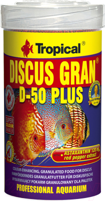 Корм для рыб TROPICAL Discus Gran D-50 Plus / 61614 (250мл)