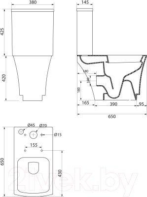 Унитаз напольный BelBagno Regina BB104CP