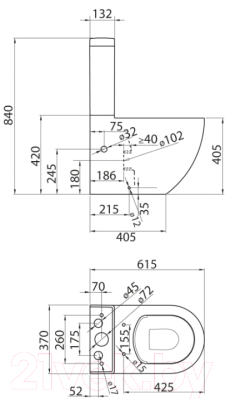 Унитаз напольный BelBagno Sfera-R BB006CPR