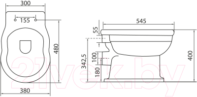 Унитаз приставной BelBagno Boheme BB115CB