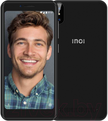 Смартфон Inoi 3 Lite с чехлом и защитным стеклом (черный)