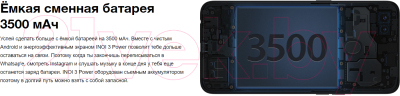 Смартфон Inoi 3 Power с чехлом и защитным стеклом (черный)