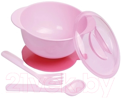 Набор посуды для кормления Sun Delight 33043 (розовый)