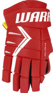 Перчатки хоккейные Warrior Alpha DX5 / DX5G9-RDW10 (красный/белый)