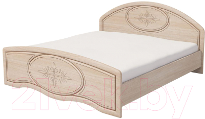 Двуспальная кровать Мебель-Неман Василиса К2-180П (дуб беленый/патина)