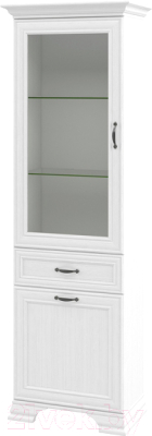 Шкаф с витриной Мебель-Неман Юнона МН-132-10 (белый тестурный)
