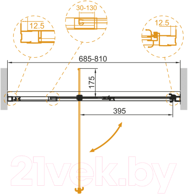 Душевая дверь Cezares Variante-B-1-70/80-C-Cr