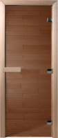 Стеклянная дверь для бани/сауны Doorwood Теплый день 180x80 (бронза, коробка осина) - 