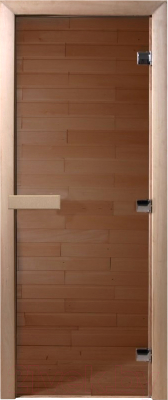 Стеклянная дверь для бани/сауны Doorwood Теплый день 180x80 (бронза, коробка осина)
