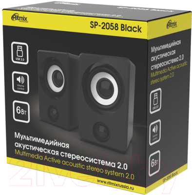 Мультимедиа акустика Ritmix SP-2058 (черный)
