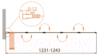 Стеклянная шторка для ванны Cezares Relax-V-5-120/140-P-Bi-L