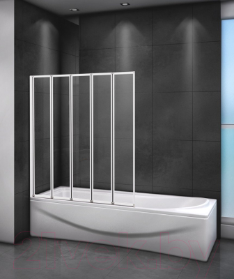 Стеклянная шторка для ванны Cezares Relax-V-5-120/140-P-Bi-L