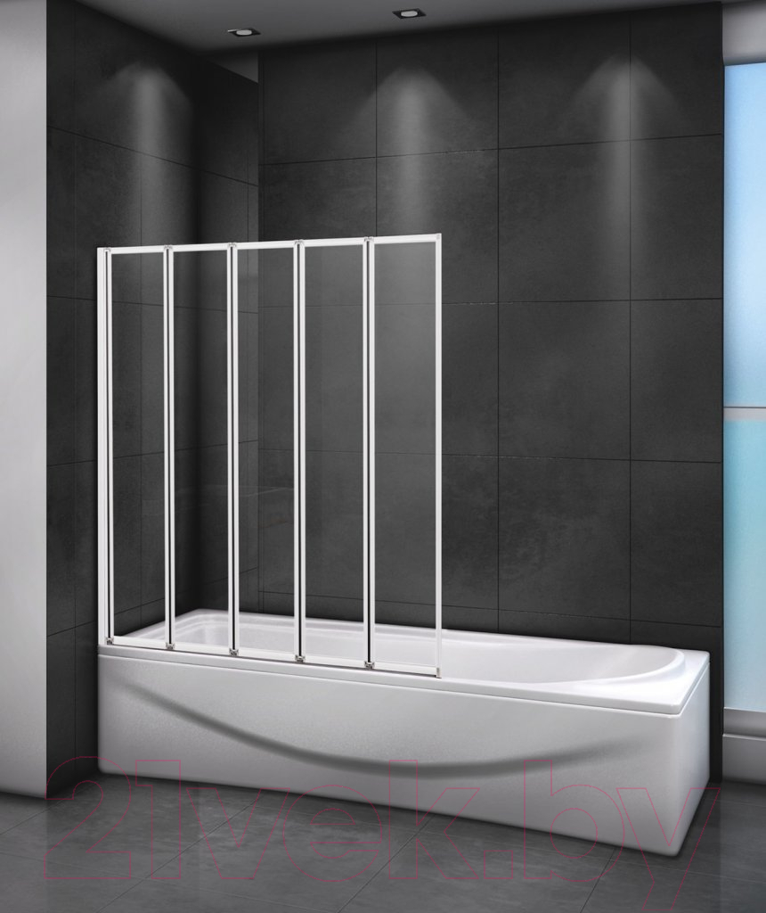 Стеклянная шторка для ванны Cezares Relax-V-5-120/140-P-Bi-L — фото 2