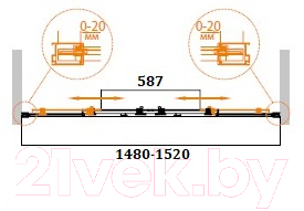 Стеклянная шторка для ванны Cezares RELAX-VF-2-150/145-C-Bi