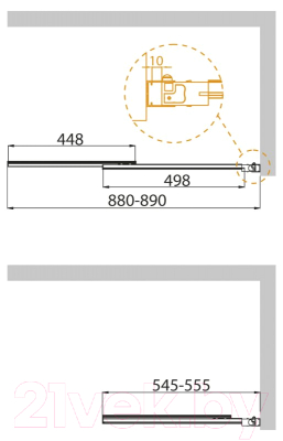 Стеклянная шторка для ванны Cezares SLIDER-VF-11-90/150-P-Cr