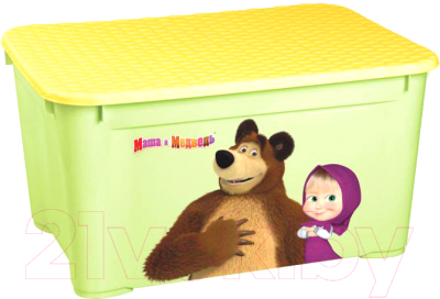 Ящик для хранения Бытпласт Маша и Медведь 4313793 (салатовый)