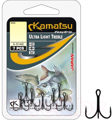 Набор крючков рыболовных KAMATSU Ultra Light Treble K-5143 № 14 / 514300314 (7шт)