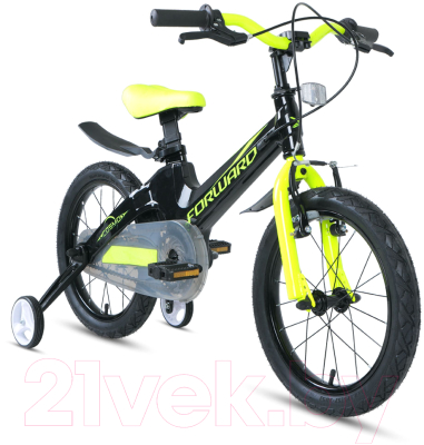 Детский велосипед Forward Cosmo 16 2.0 2020 / RBKW0LMG1014 (черный/зеленый)