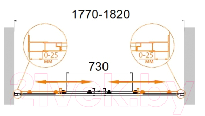 Душевая дверь Cezares Molveno-BF-2-180-C-Cr-IV