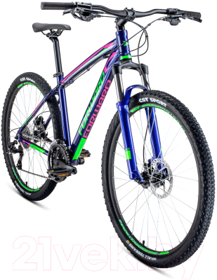 Велосипед Forward Next 27.5 3.0 Disc 2020 / RBKW0M67R021 (17, темно-фиолетовый/светло-зеленый)