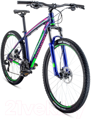 Велосипед Forward Next 27.5 3.0 Disc 2020 / RBKW0M67R023 (19, темно-фиолетовый/светло-зеленый)