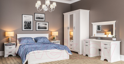 Двуспальная кровать Мебель-Неман Юнона МН-132-01 (белый текстурный)