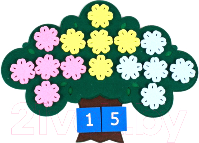 Развивающая игрушка Фетров Дерево с цветочками / 1301007