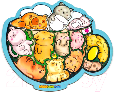 

Развивающая игрушка WoodLand Toys, Пазл-головоломка. Коты в кружке / 137103
