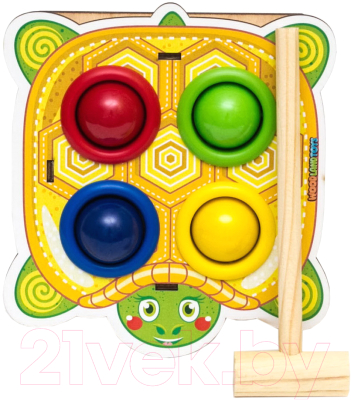 

Развивающая игрушка WoodLand Toys, Стучалка цветная. Черепаха / 115309