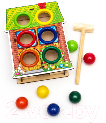 Развивающая игрушка WoodLand Toys Стучалка цветная. Дом / 115401