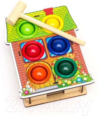 Развивающая игрушка WoodLand Toys Стучалка цветная. Дом / 115401