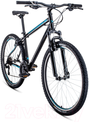 Велосипед Forward Sporting 27.5 1.0 2020 / RBKW0MN7Q019 (19, черный/бирюзовый)