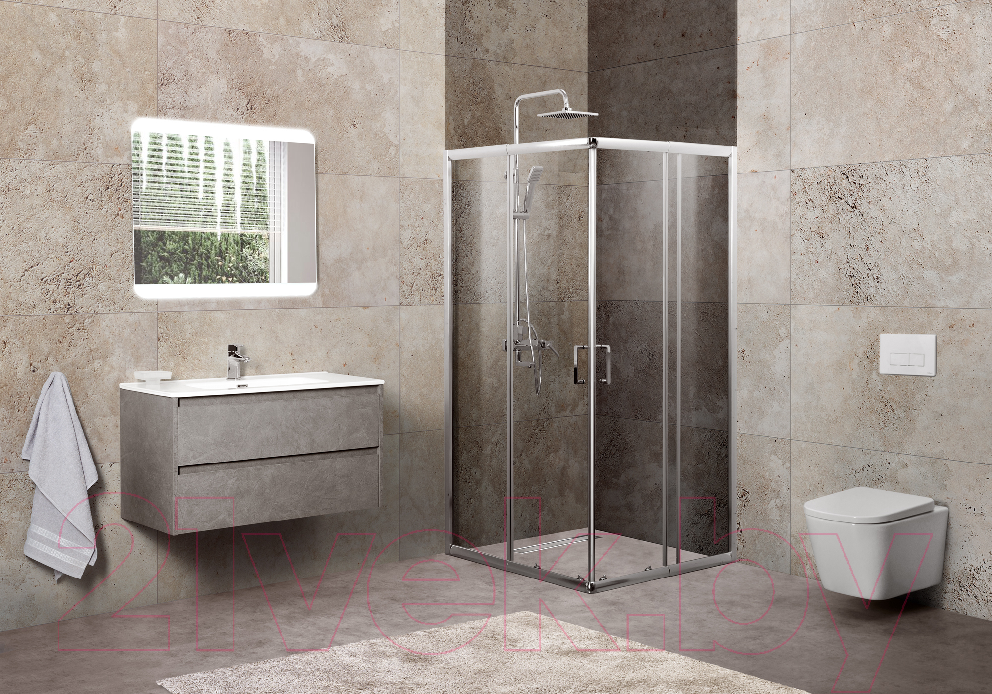 Душевой уголок BelBagno UNIQUE-AH-2-100/115-75/90-C-Cr — фото 2