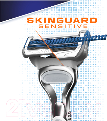 Бритвенный станок Gillette Skinguard Sensitive + 2 кассеты