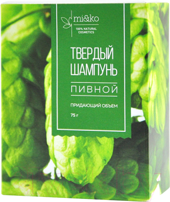 Твердый шампунь для волос Mi&Ko Твердый для придания объема пивной (75г)