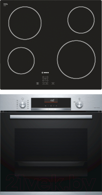 

Комплект встраиваемой техники Bosch, HBG5360S0R + PKE611D17E