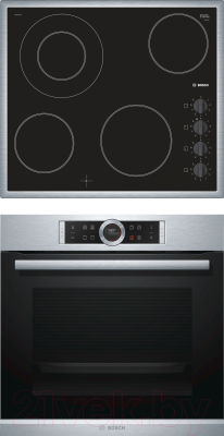 

Комплект встраиваемой техники Bosch, HBG536HS0R + PKF645CA1E