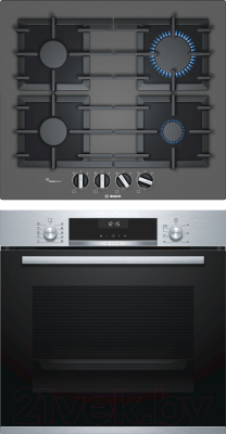 

Комплект встраиваемой техники Bosch, HBG537NS0R + PPP6A9B90R