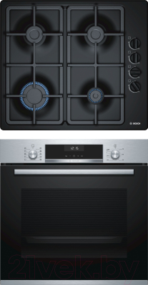 

Комплект встраиваемой техники Bosch, HBG537NS0R + PBP6C6B91R