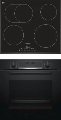 

Комплект встраиваемой техники Bosch, HBG557SB0R + PKB651F17