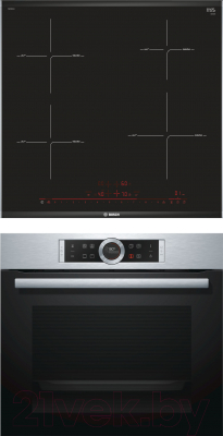 

Комплект встраиваемой техники Bosch, HBG632BS1 + PIE675DC1E