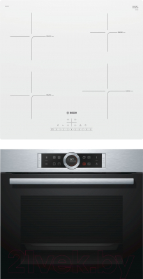 

Комплект встраиваемой техники Bosch, HBG632BS1 + PUE612FF1J