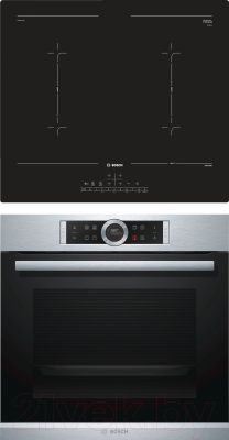 

Комплект встраиваемой техники Bosch, HBG632BS1 + PVQ611FC5E