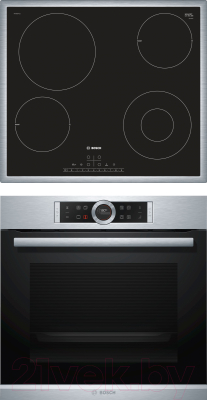 

Комплект встраиваемой техники Bosch, HBG655BS1 + PKF645FP1G