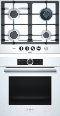 

Комплект встраиваемой техники Bosch, HBG633TW1 + PCH6A2M90R